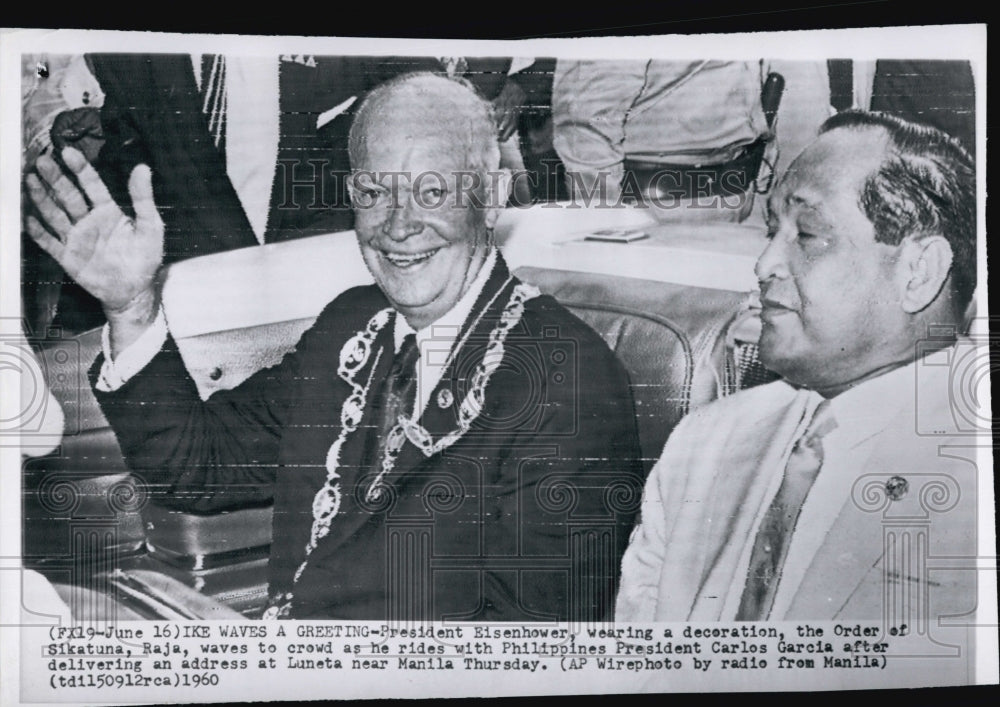 1960 Press Photo President Eisenhower &amp; Philippine Pres C Garcia - Historic Images