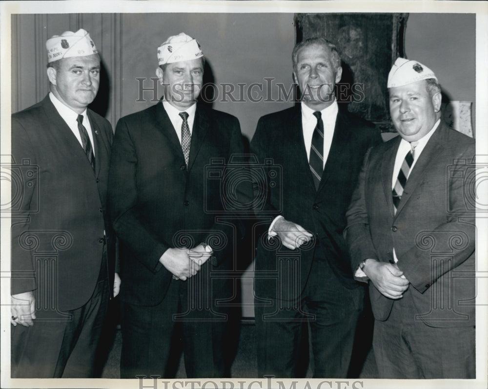 1968 Press Photo W. Coughlin, Jr., Paul Hunt, Mayor Kevin White, L. Malloy. - Historic Images