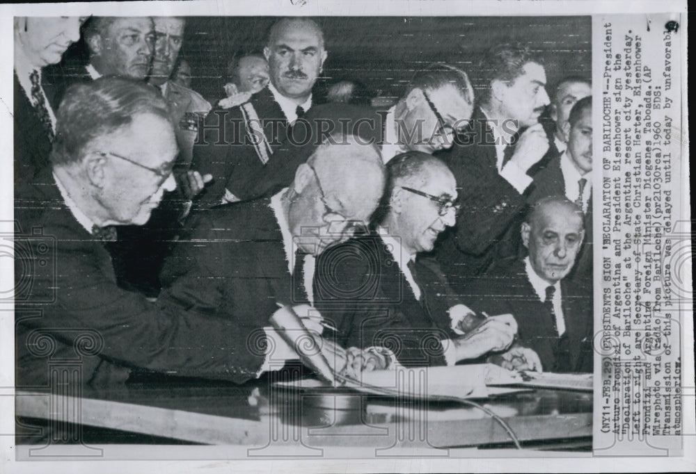 1960 President Dwight Eisenhower & Peesident of Argentina Frondigi - Historic Images