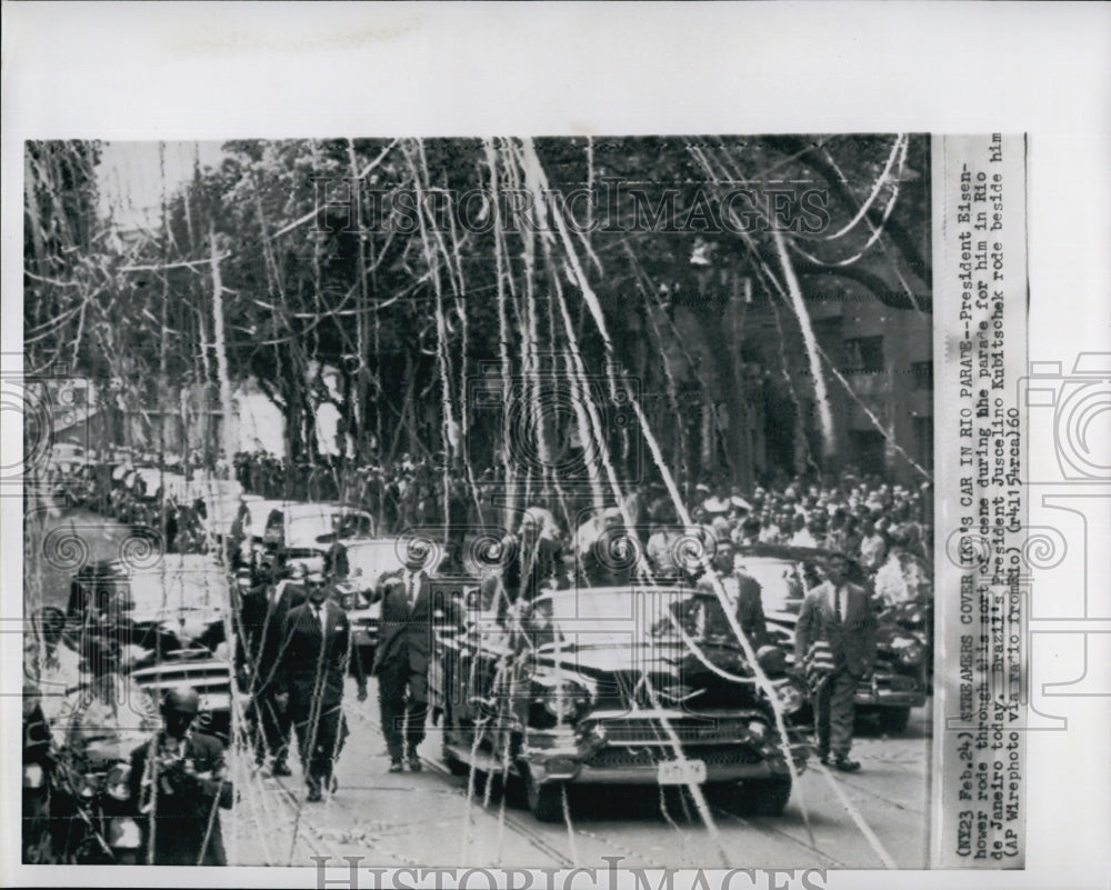 1960 Press Photo President Dwight Eisenhower in Brazil - Historic Images