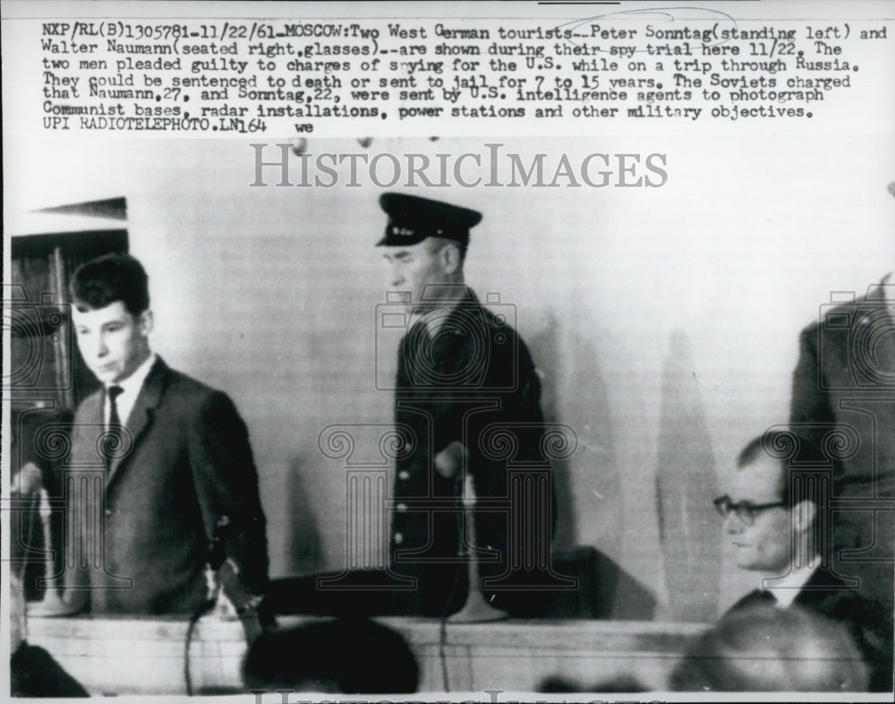 1961 Press Photo Trial of German Spies Sonntag &amp; Naumann in Moscow - Historic Images