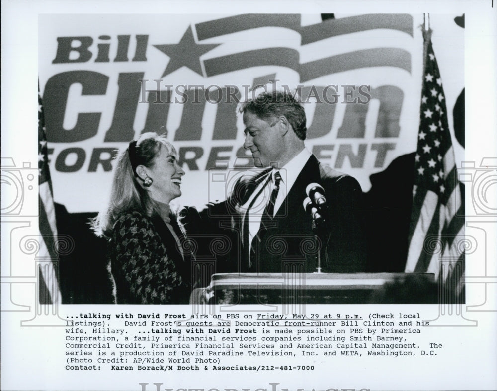 Press Photo Bill Clinton and wife Hilary - Historic Images