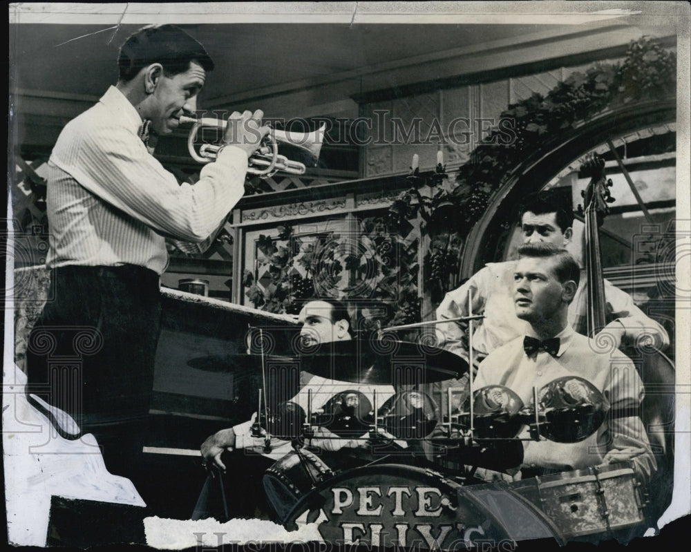 Press Photo Jack Webb Actor With Trumpet - Historic Images