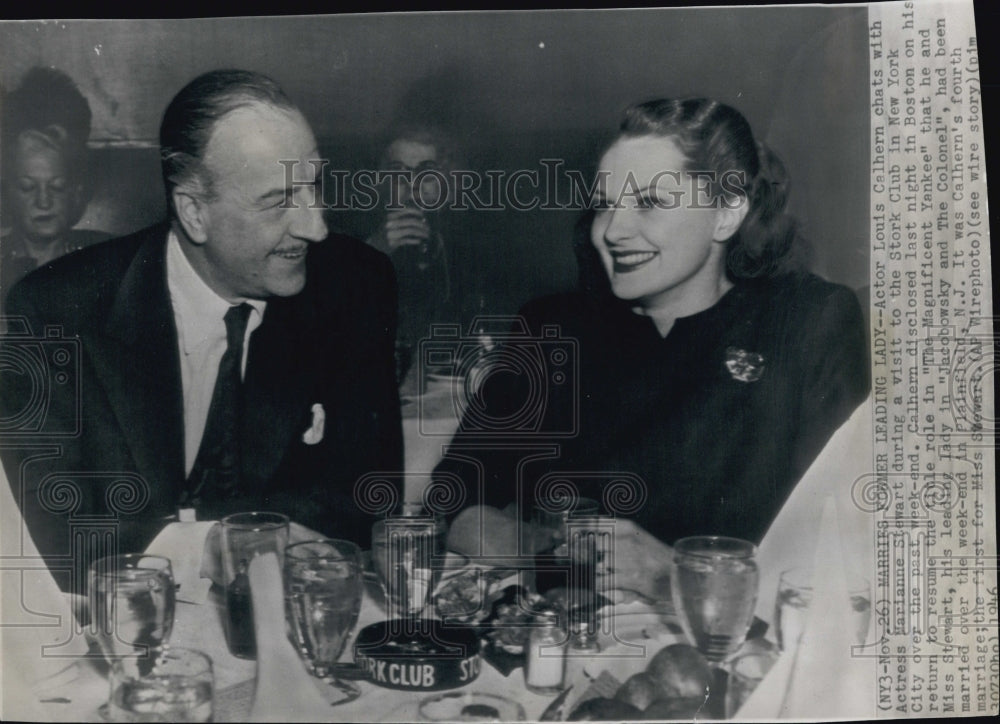 1946 Press Photo Louis Calhern Marianne Stewart Actors Married - Historic Images