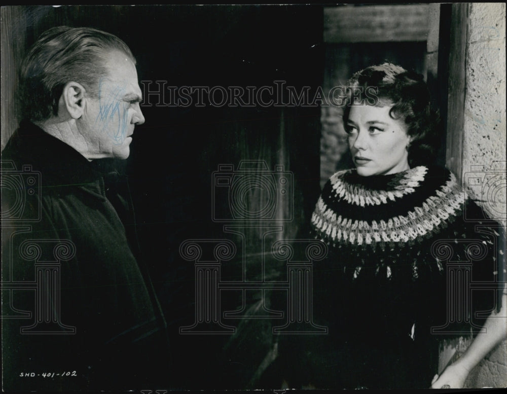 1959 Press Photo James Cagney &amp; Glynis Johns in &quot;Shake Withthe Devil&quot; - Historic Images