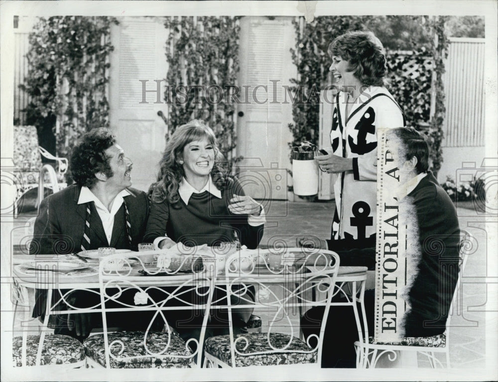 1973 Press Photo Jerry Stiller,Ann Meara &amp; Elizabeth Allen &amp; Paul Lynde - Historic Images