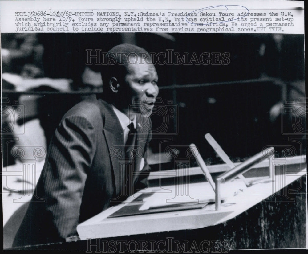 1962 Press Photo President of Guinea Sekou Toure - Historic Images