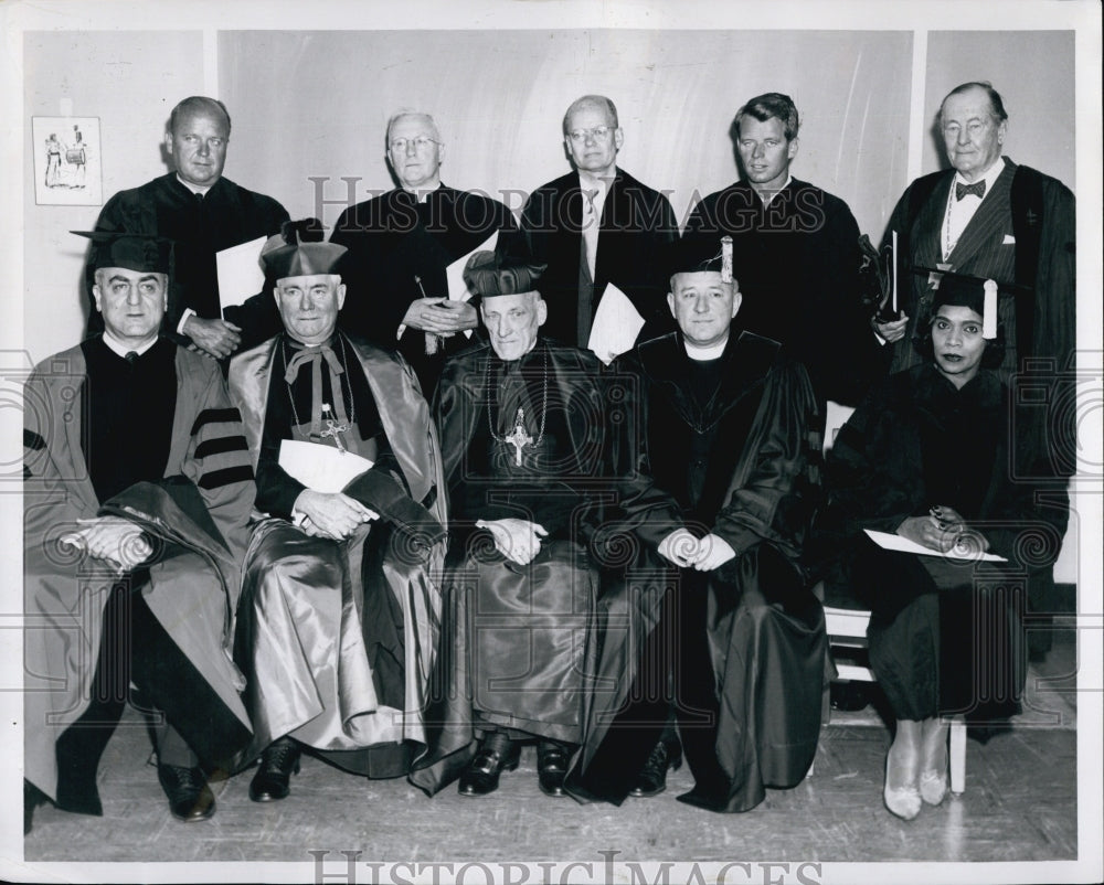 1960 Press Photo Dr C Malik,V Rev MP Walsh,R Cardinal Cushing,M Rev RJ McVinney - Historic Images