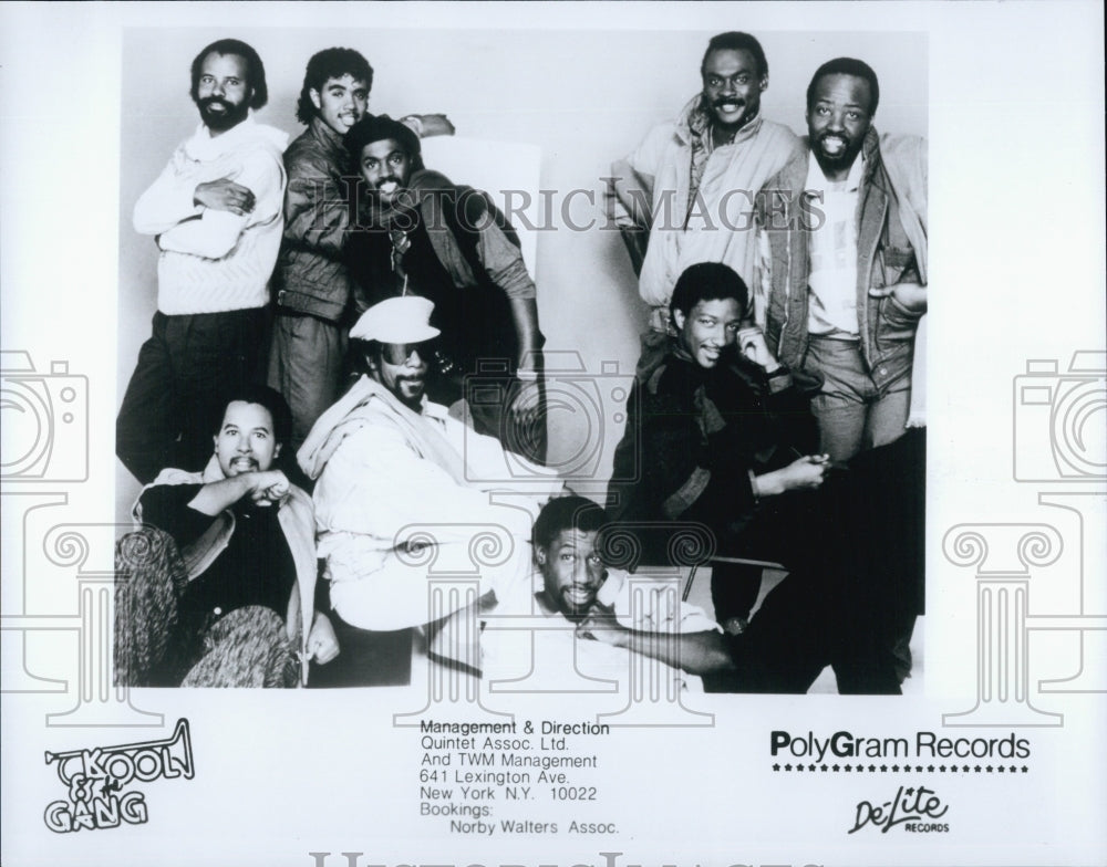 1986 Press Photo Band Kool&amp;the Gang on PolyGram records - Historic Images