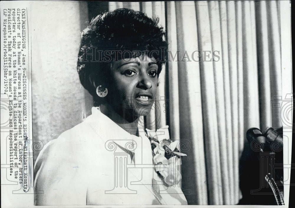 1970 Press Photo Elizabeth Koontz Women's Bureau Director Department of Labor - Historic Images