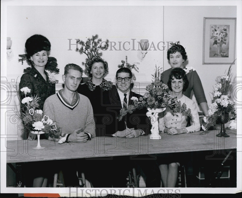 1963 Press Photo Rittner Floral School,D Hill,R Ferullo,J Wyant - Historic Images