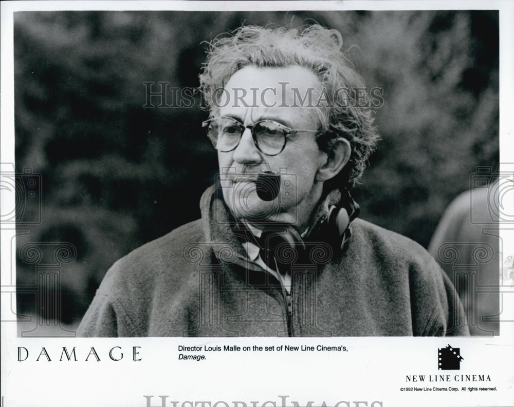 1993 Press Photo Director Louis Malle on set of &quot;Damage&quot; - Historic Images