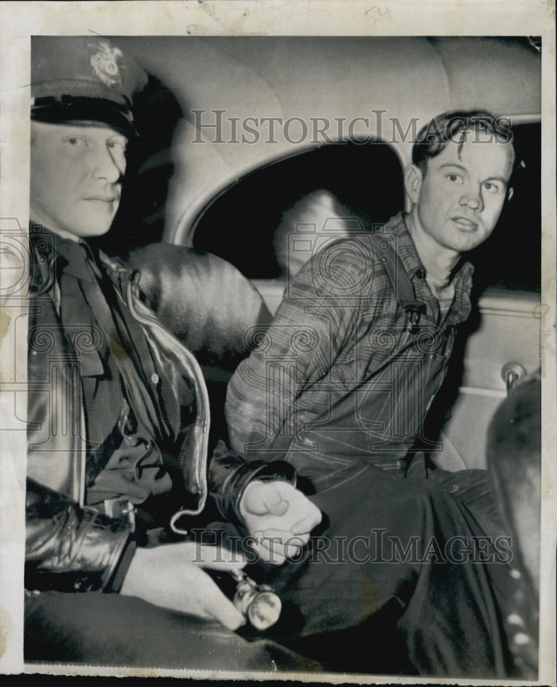 1947 Press Photo George Franklin Wickliffee railroad worker arrested slaying - Historic Images