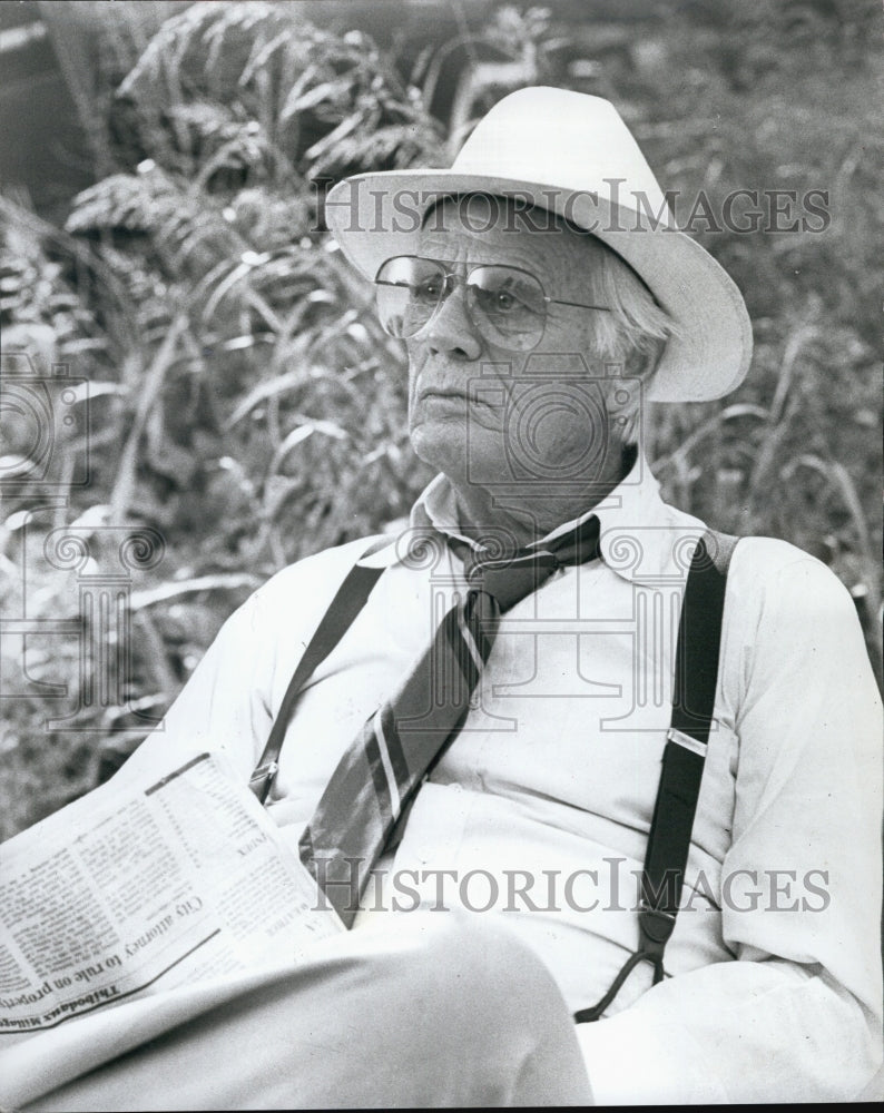 1987 Press Photo Film Gathering of Old Men Actor Richard Widmark - Historic Images