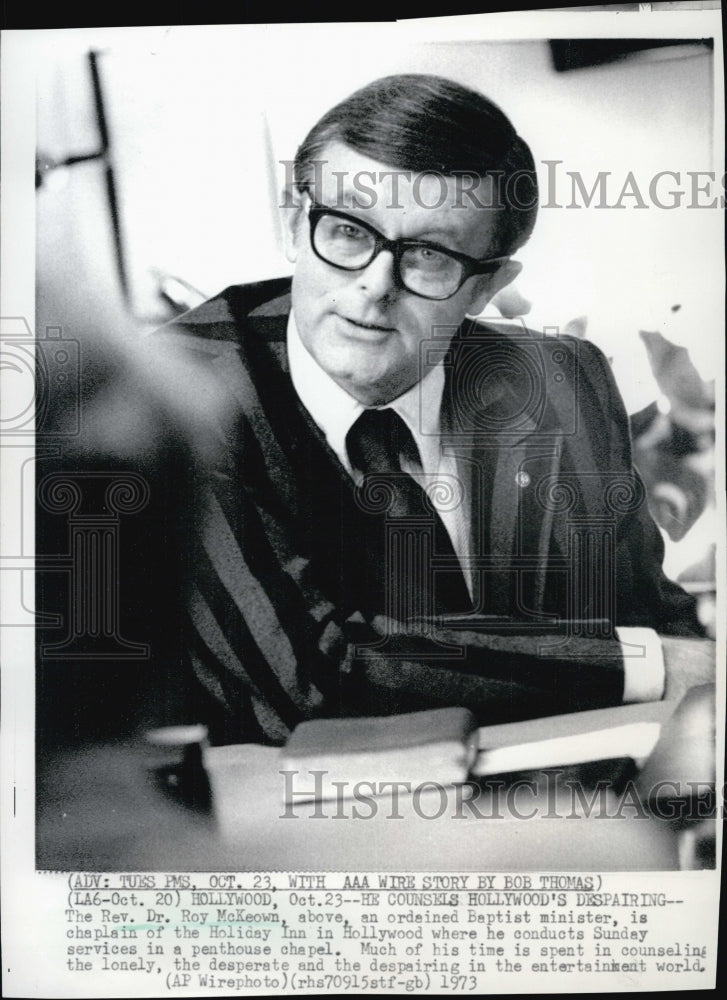 1973 Press Photo Rev. Dr.Roy McKeown, Ordained Baptist Minister - Historic Images