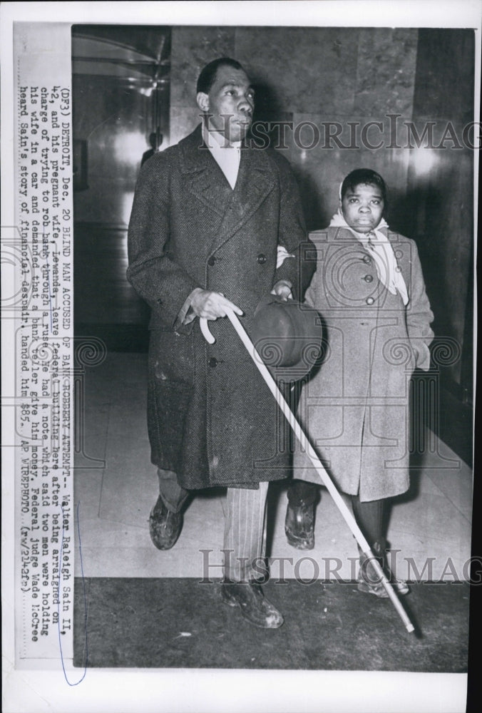 1963 Press Photo Walter Sain Wife Lewanda Charged With Trying To Rob Bank - Historic Images