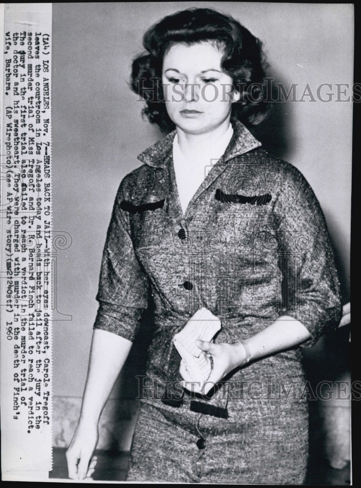 1960 Press Photo Carole Tregoff Suspect in Murder Trial - Historic Images