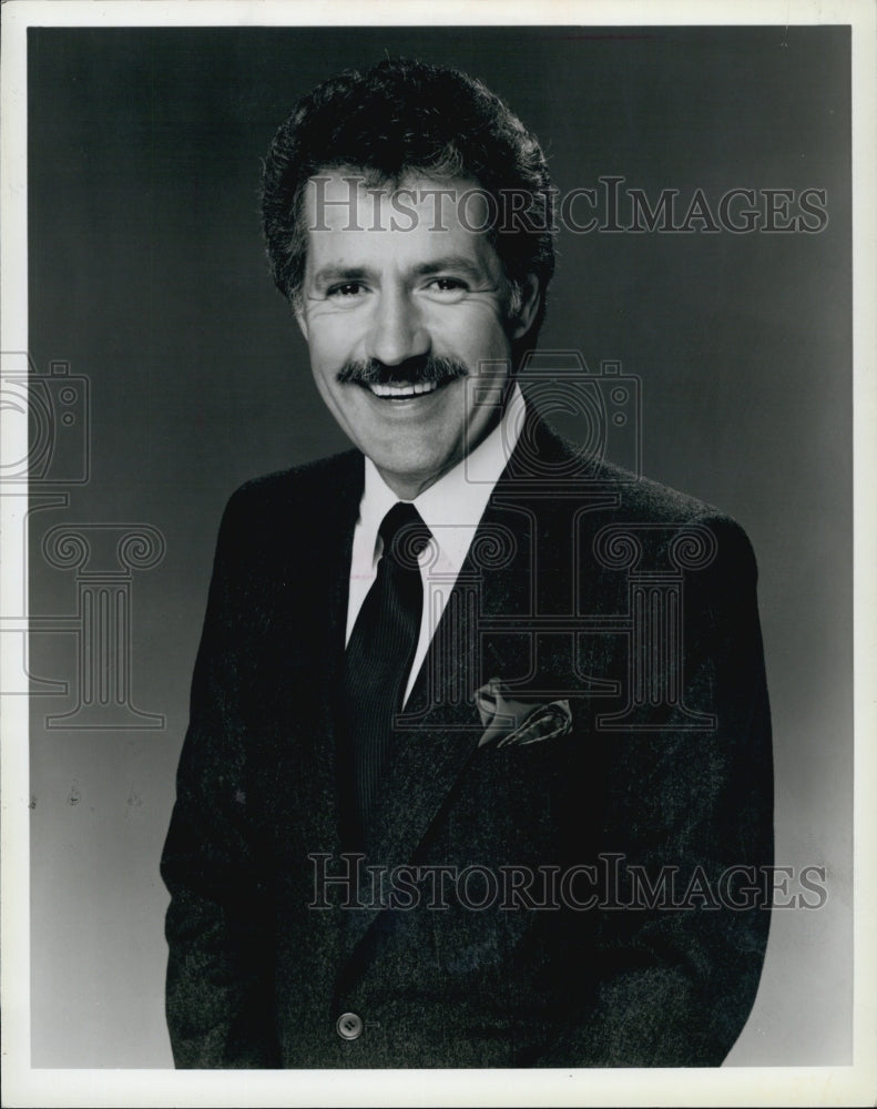 1987 Press Photo Alex Trebek JEOPARDY Host - Historic Images