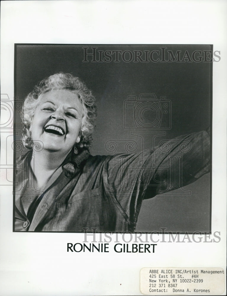 Press Photo Ronnie Gilbert American folk-singer. - Historic Images
