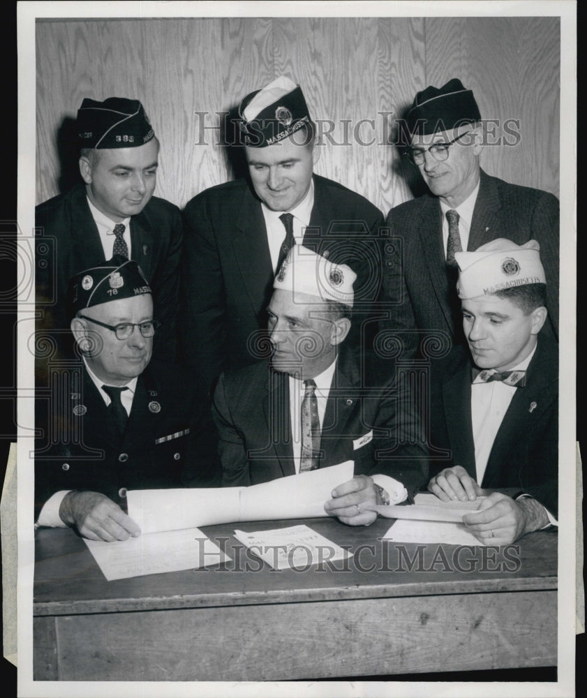 1959 Press Photo Veterans Day Parade : Jim Garrity, Bill Coughlin &amp; Leo Murphy - Historic Images