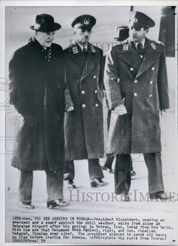 1959 Press Photo President Eisenhower at Mehrabad Airport - Historic Images