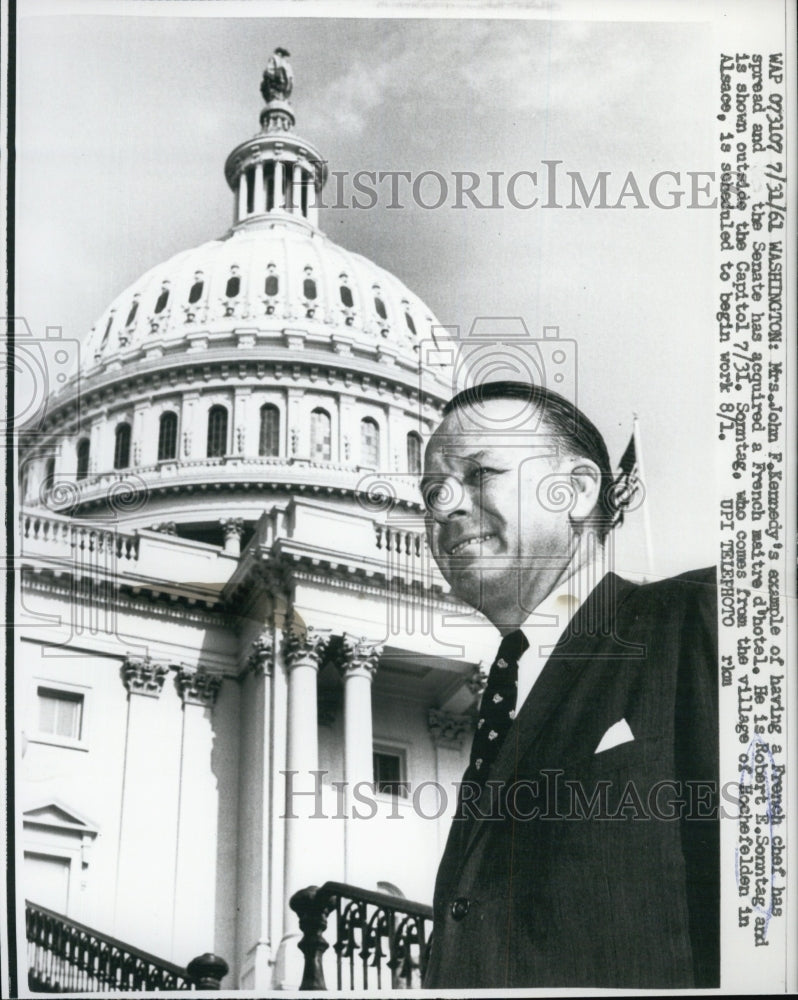 1961 Press Photo Robert Sontag French Chef to Work at White House - Historic Images