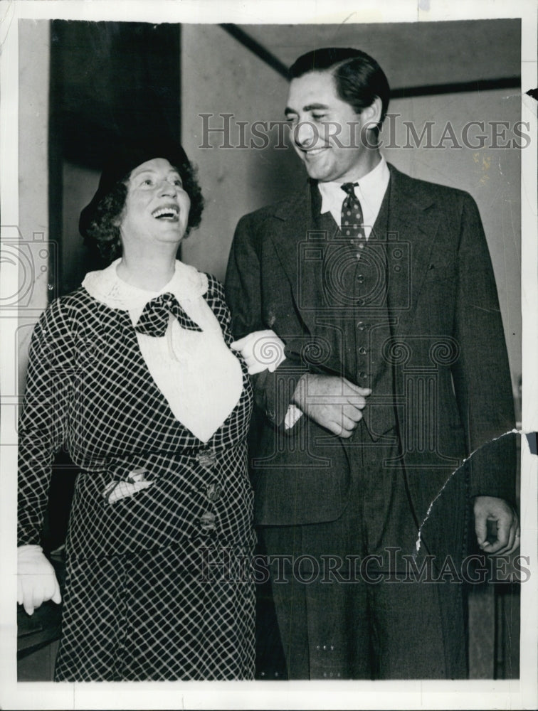1936 Press Photo Actress Polly Moran Husband Martin Lawyer - Historic Images