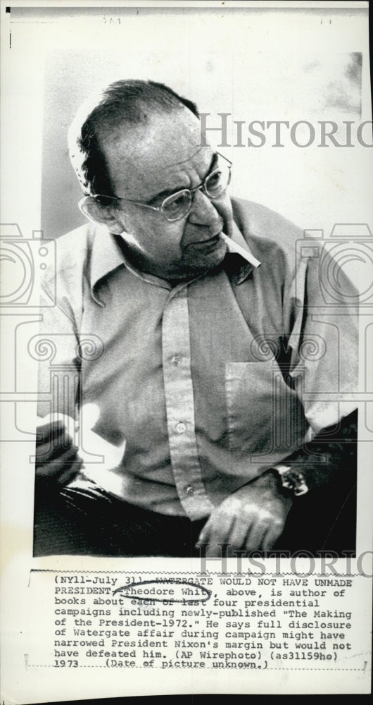 1973 Press Photo Author,Theodore White - Historic Images