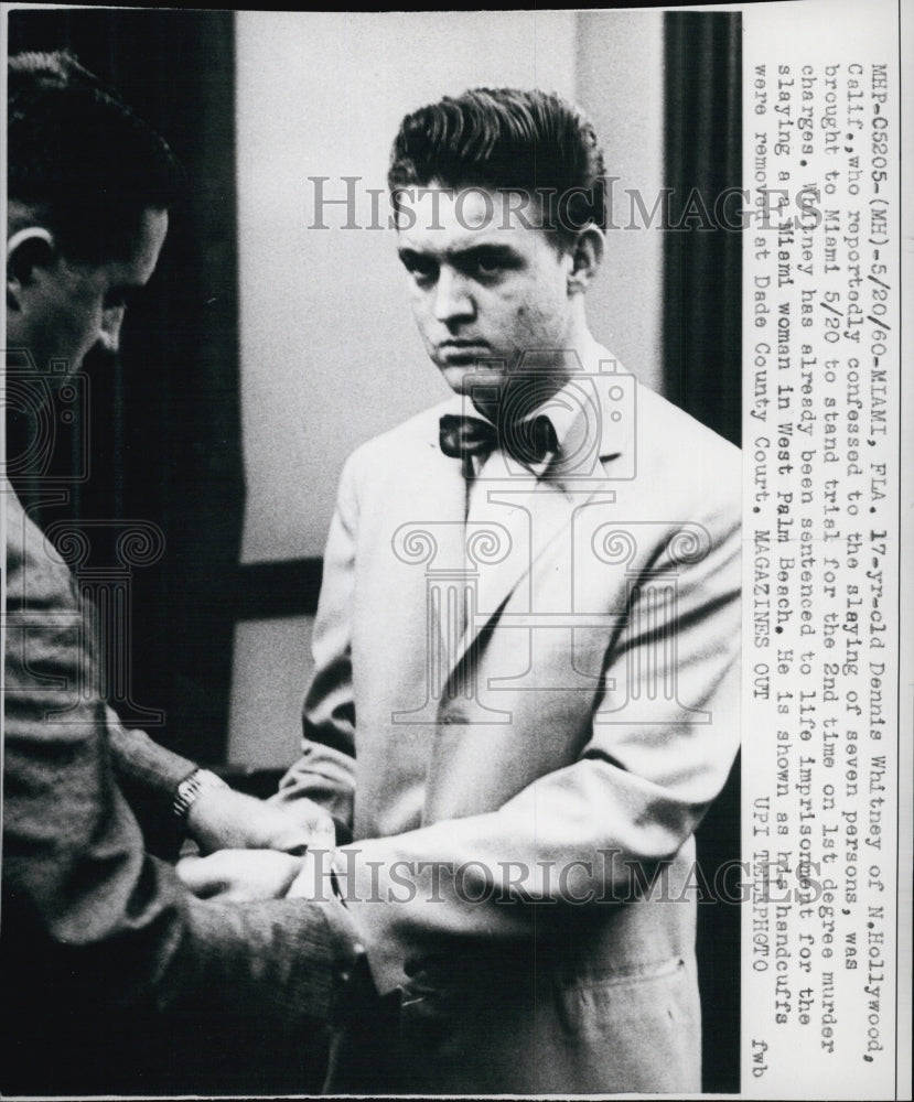 1960 Press Photo Dennis Whitney Killer Court - Historic Images