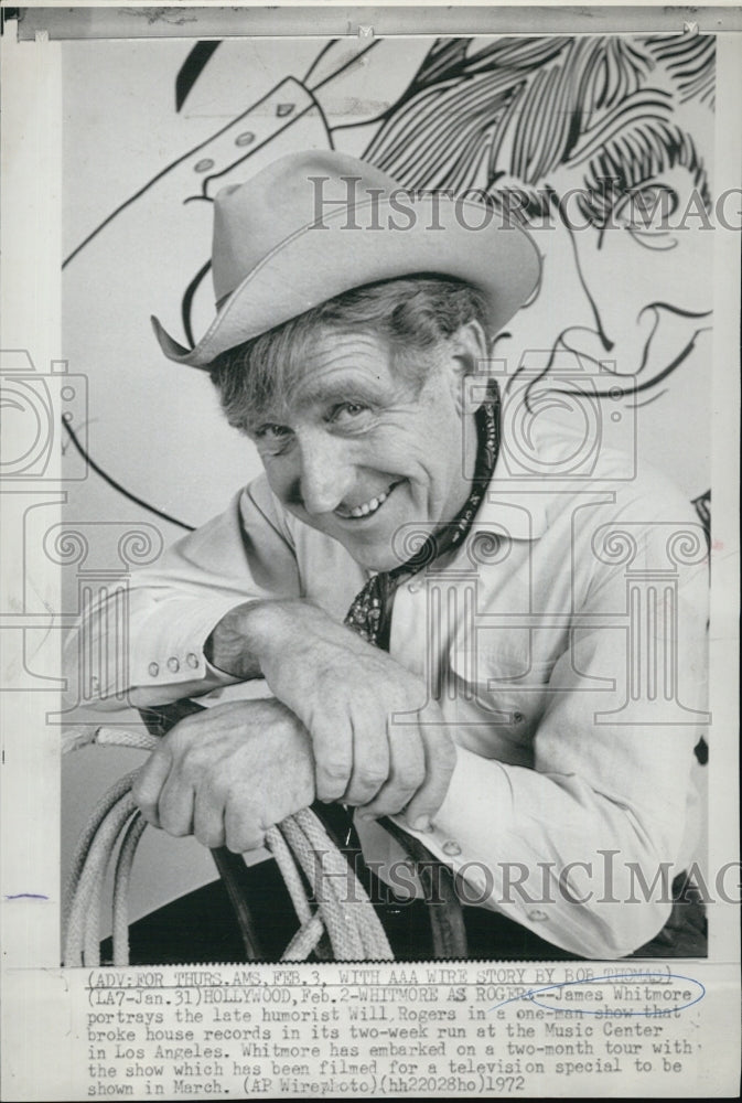 1972 Press Photo Actor James Whitmore as Rogers - Historic Images