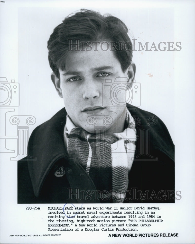 1984 Press Photo Film The Philadelphia Experiment stars Michael Pare ...