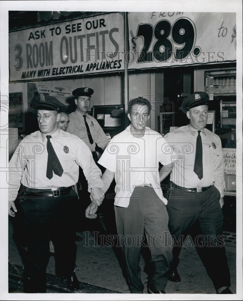 1957 Press Photo Joseph Roy under arrest - Historic Images