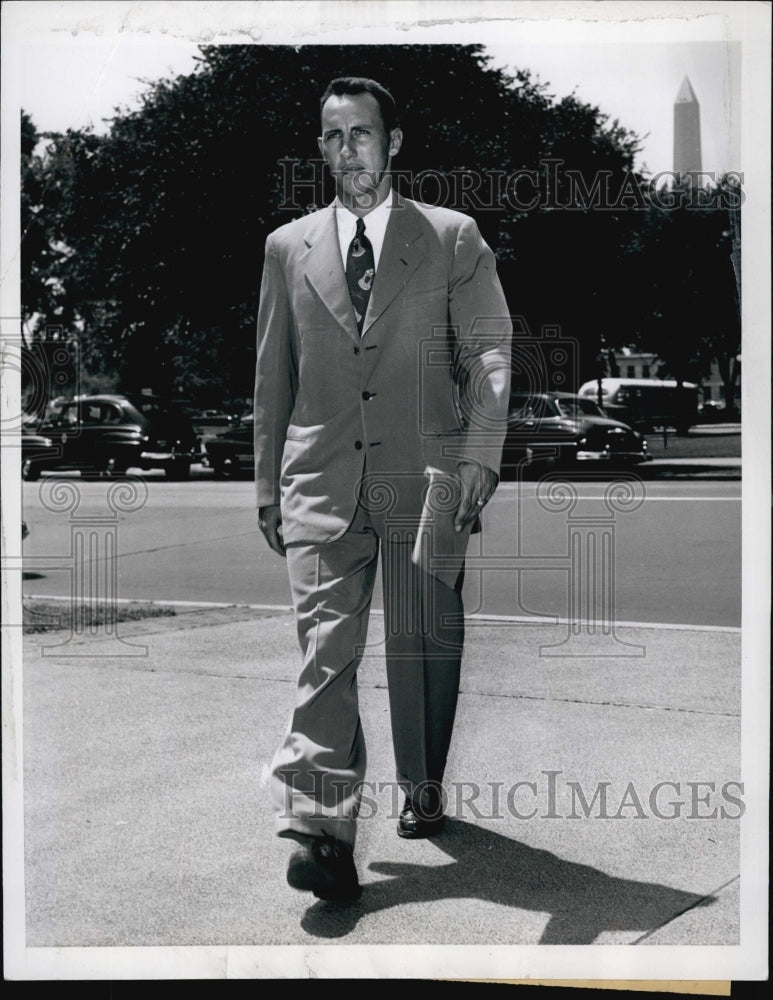 1950 Press Photo Lt Commander Edwin Rosenberg Cancer Survivor Sea Duty - Historic Images