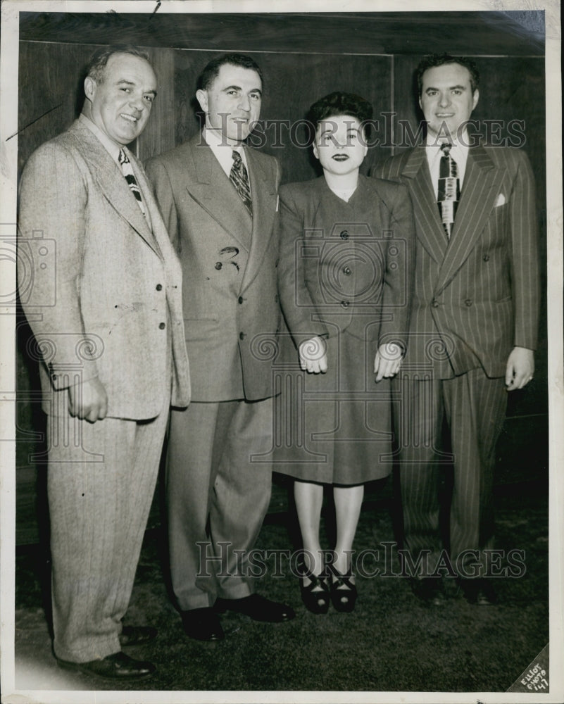 1947 Press Photo Samuel B. Rossoff, Rabbi Israel Kazis, Mrs. Joseph Bornstein - Historic Images