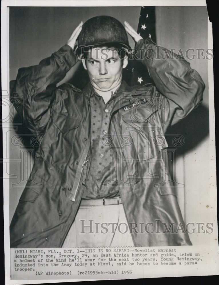 1956 Press Photo Gregory Hemingway Son of Ernest Hemingway East African Hunter - Historic Images