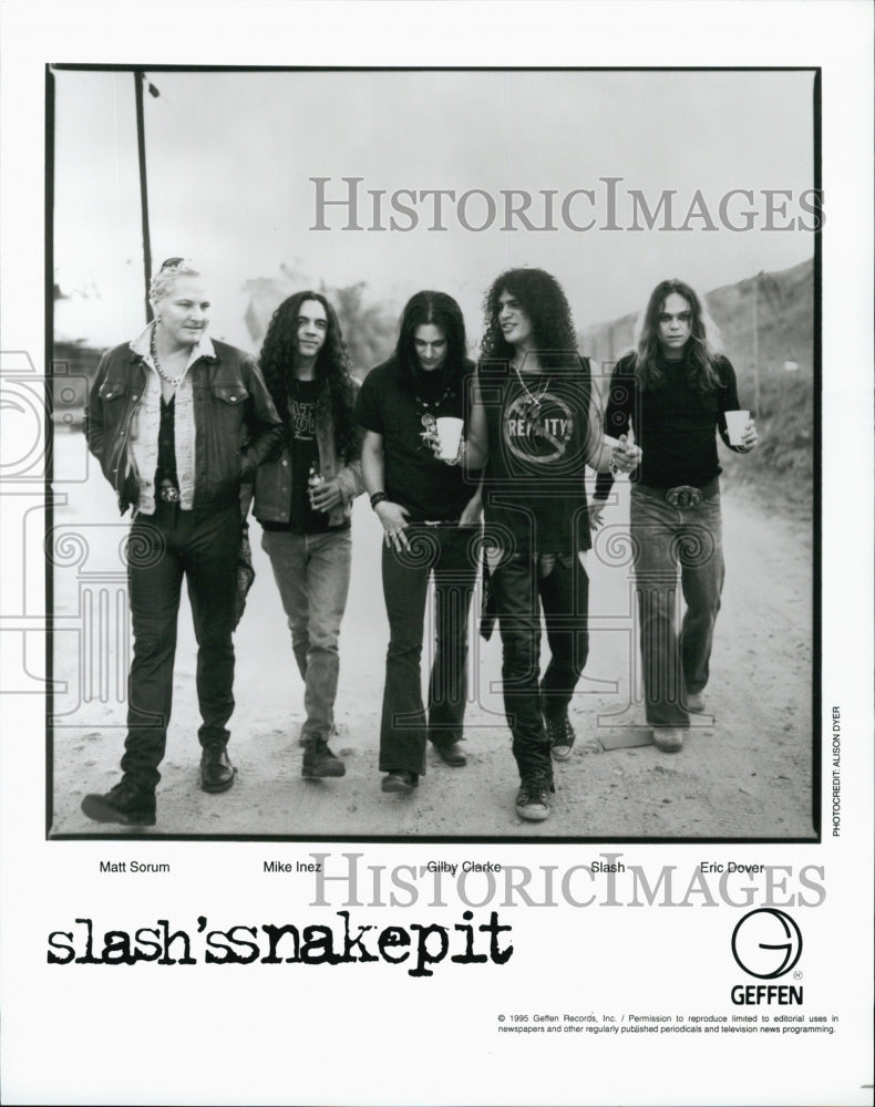 1995 Press PhotoMatt Sorum Mike Inez Gilby Clarke Slash Eric Dover - Historic Images