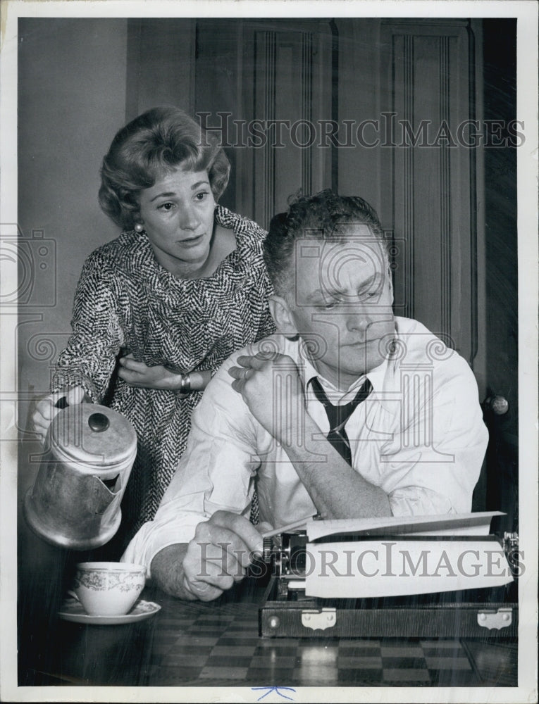 1961 Press Photo Actress Katherine Bard &amp; G Barde - Historic Images