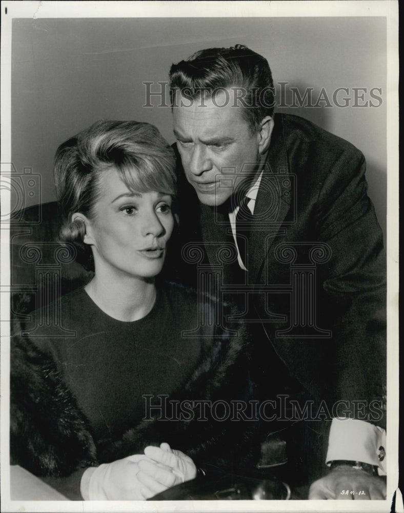 1963 Press Photo Actress Katherine Bard &amp; Edmond O&#39;Brien - Historic Images