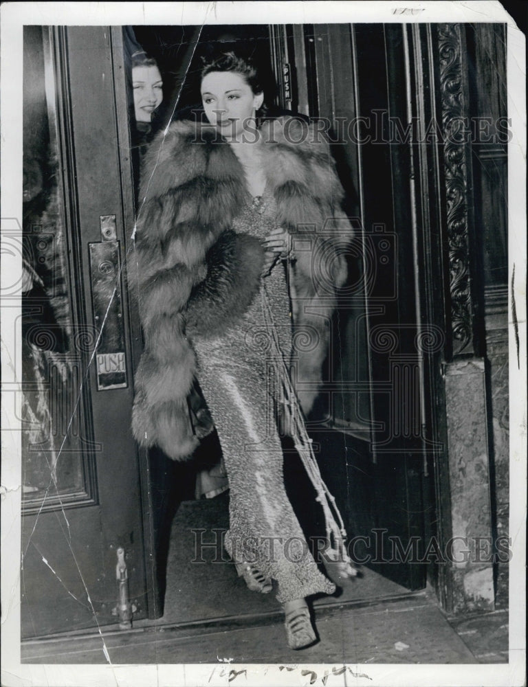 1940 Press Photo Elaine Barrie Barrymore wife of John Barrymore - Historic Images