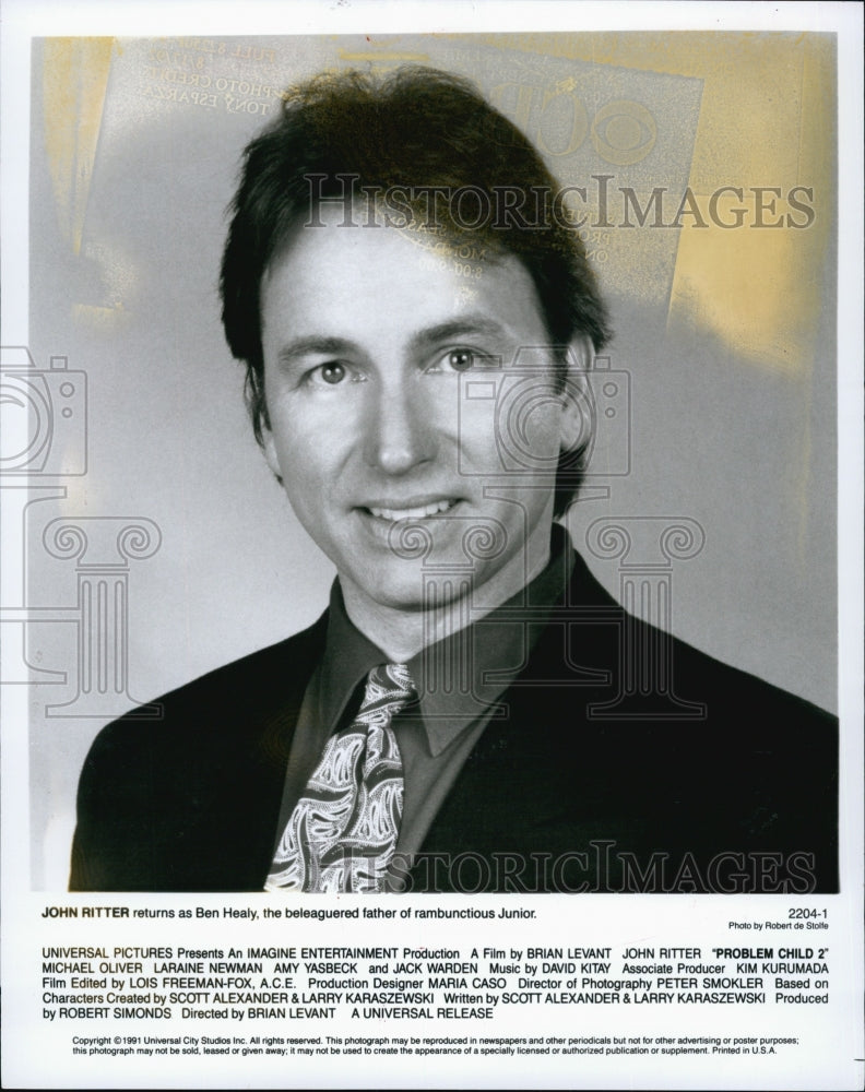 1991 Press Photo Actor John Ritter in "Problem Child 2" - Historic Images