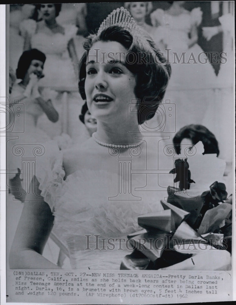 1962 Press Photo Miss Teenage America Darla Banks - Historic Images