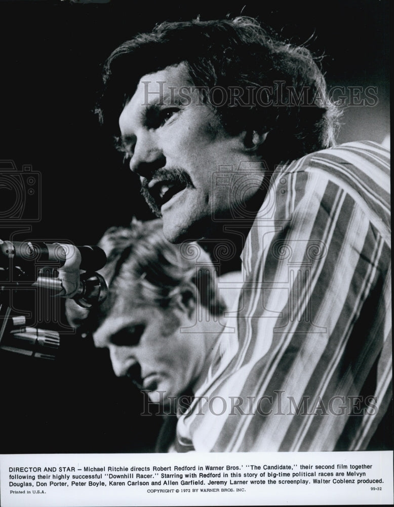 1972 Press Photo Michael Ritchie Robert Redford "The Candidate" - Historic Images