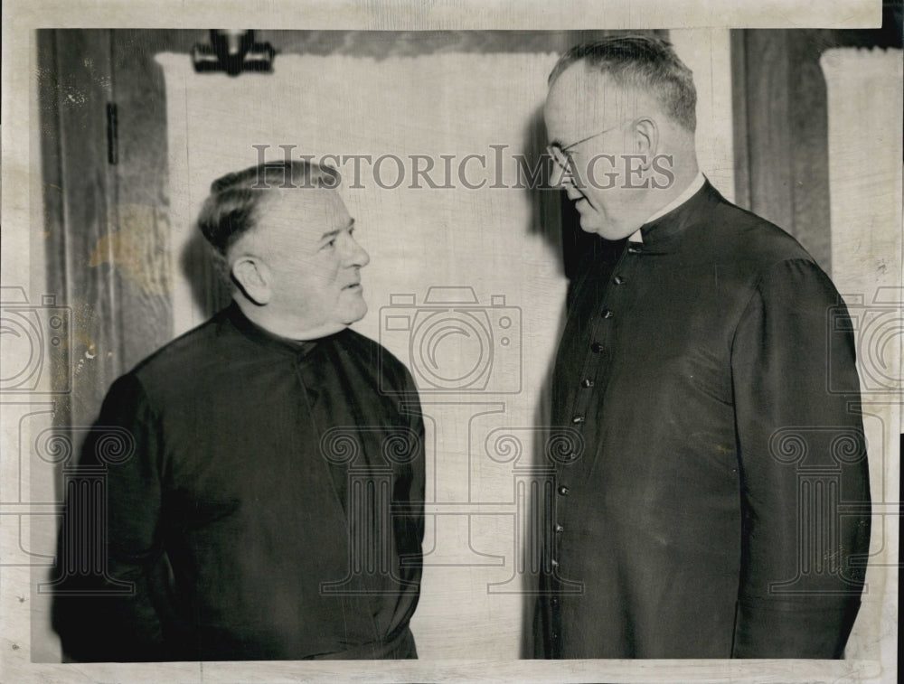 1953 Press Photo Rev Joseph Maxwell Pres Of BC Rev Thomas Garrity - Historic Images