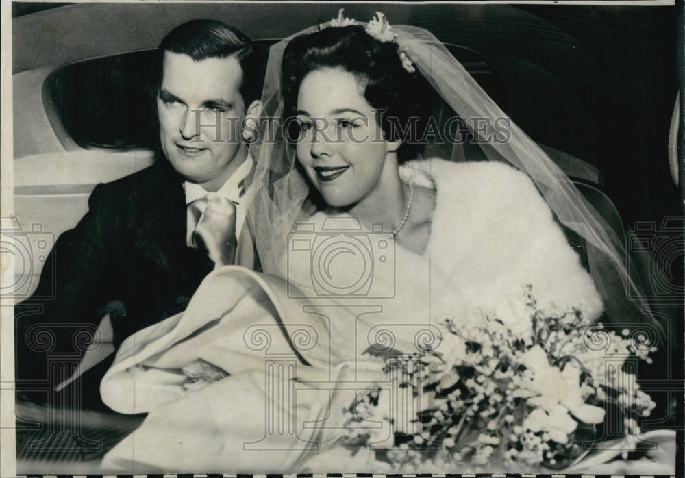 1959 Press PhotoMr and Mrs John Joyce Carter Herndon She is Former Joanne Hearst - Historic Images