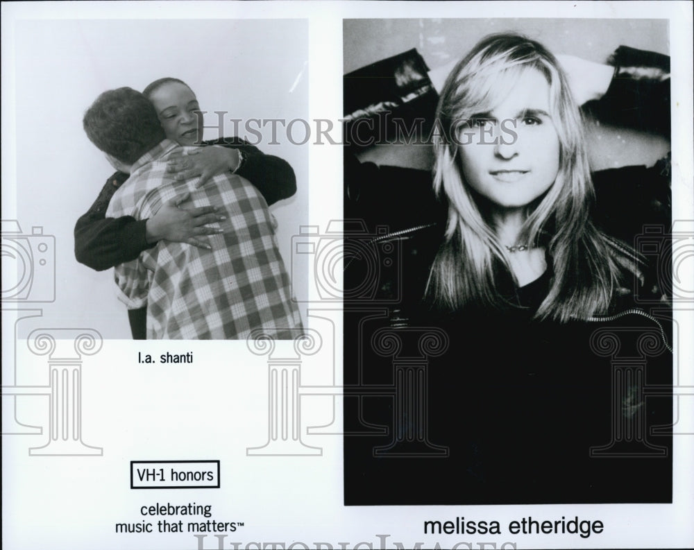 1997 Press Photo Singers Melissa Etheridge an L.A. Shanti - Historic Images