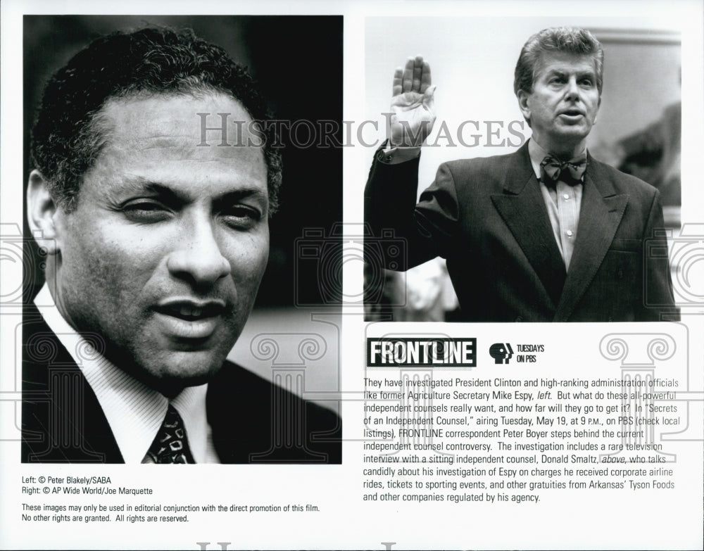 Press Photo Former Agriculture Sec. Mike Espy &amp; Counsel Donald Smaltz - Historic Images