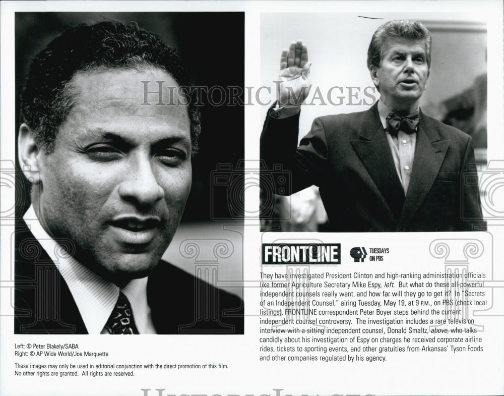 Press Photo Agriculture Sec. Mike Espy & Counsel Donald Smaltz - Historic Images