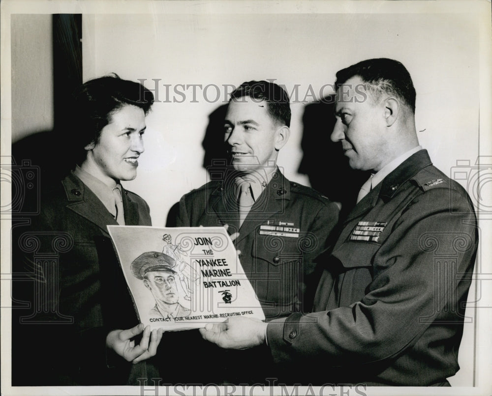 1953 Press Photo Sgt Delphine Lozier &amp; Col JE Weber&amp; Maj AL Williams - Historic Images