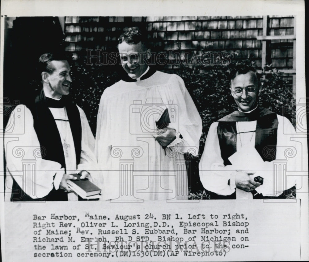 1948 Press Photo Rt Rev OL Loring,Rev RS Hubbard &amp; RM Emrich - Historic Images