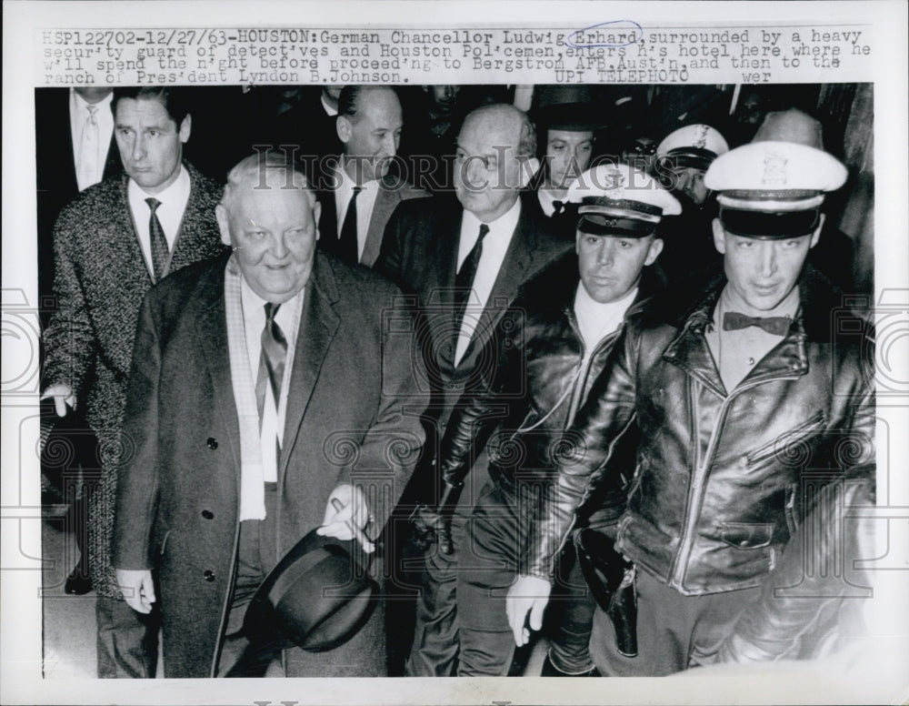 1963 Press Photo German Chancellor Ludwig Erhard - Historic Images